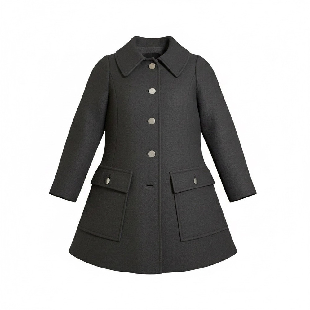 VTG Cuddlecoat New York Wool Cuddle Pea Coat Womens Navy Blue Silver Button Mod